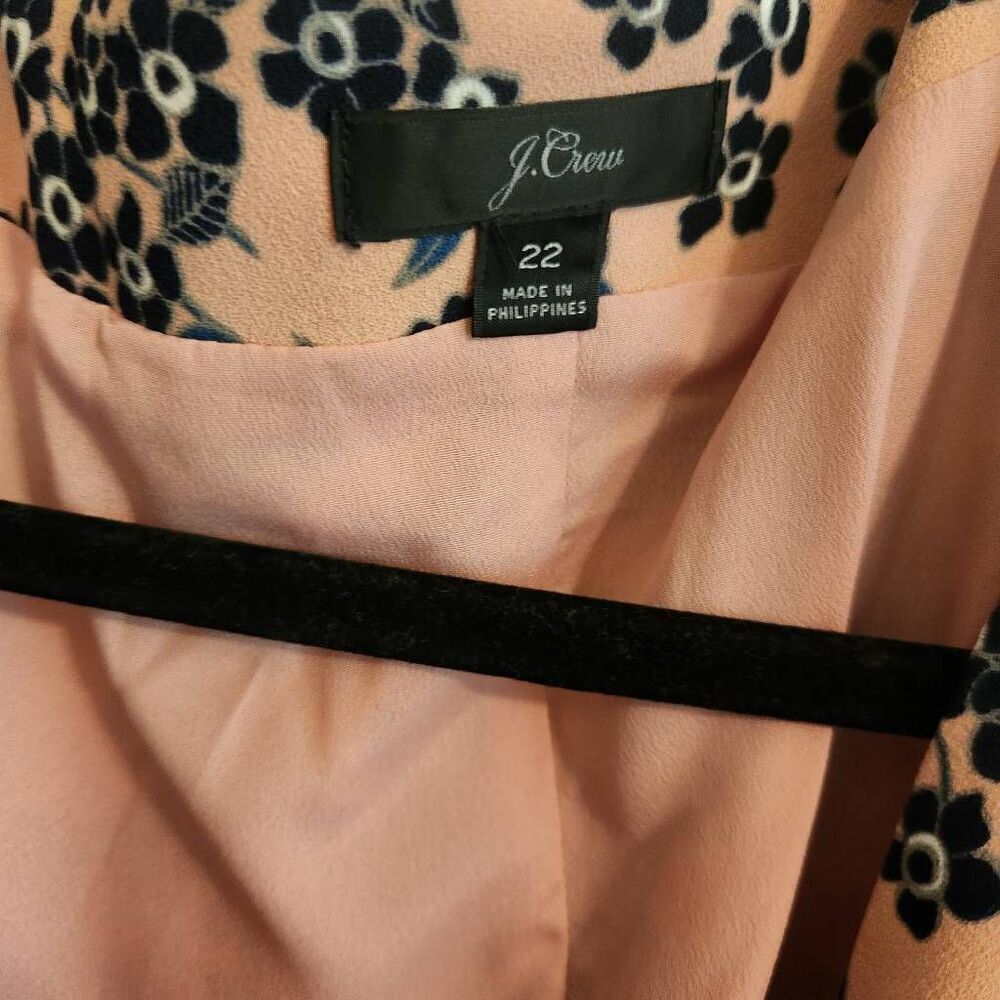 J Crew Wrap Dress Womens 22 3X Plus 365 Crepe Pink Blush Floral Bouquet - Picture 4 of 5
